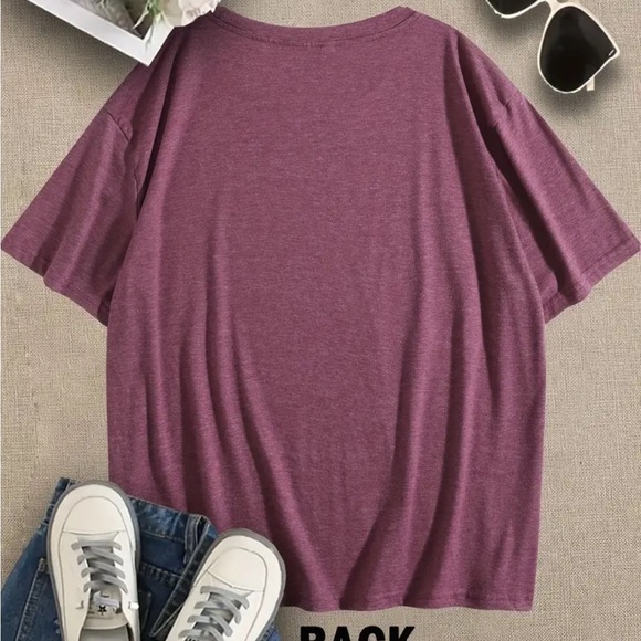 New! Women's Graphic Tee - I’d Rather Be Thrifting wine color Sz Large - Picture 4 of 5